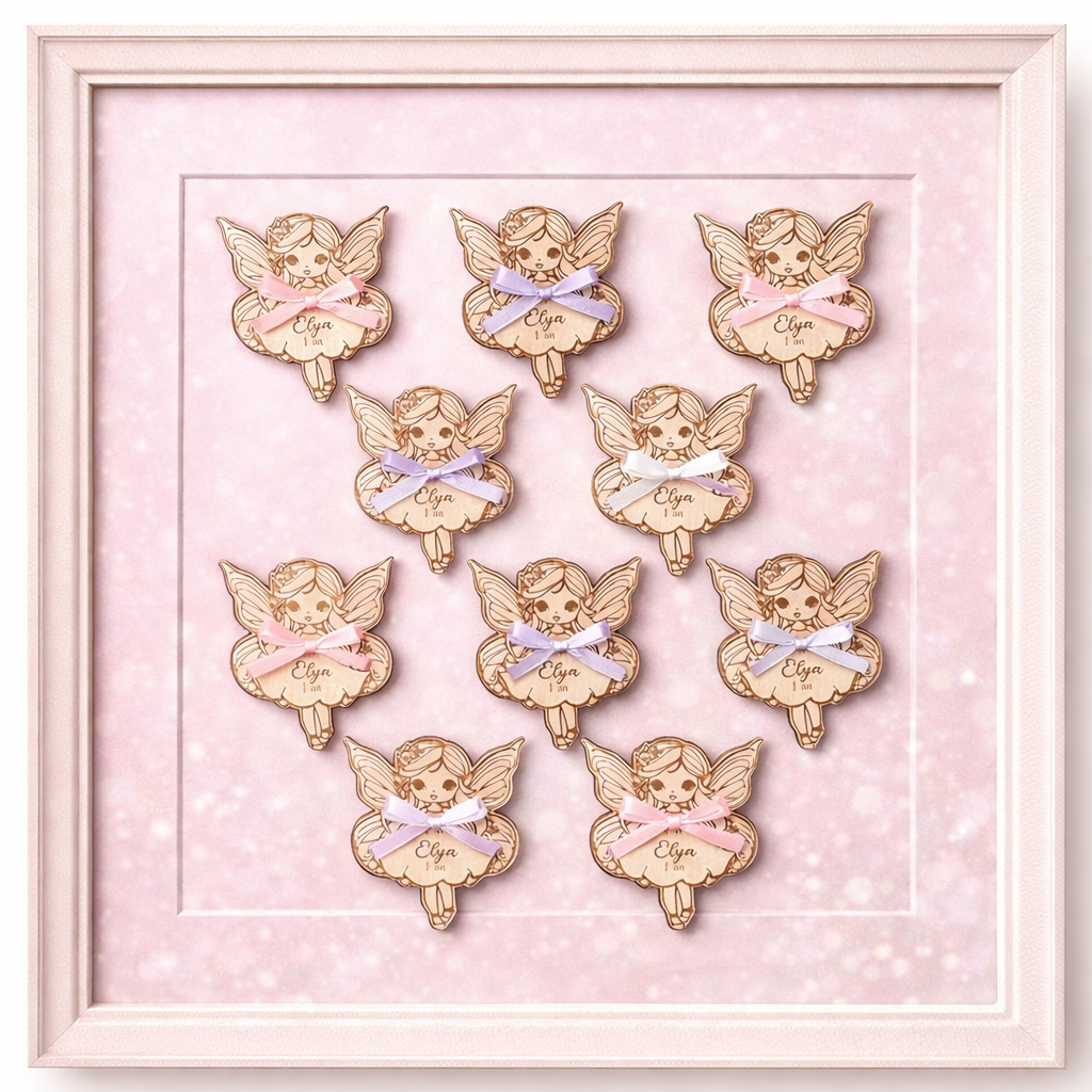 🧚‍♀️ Petits magnets fée en bois personnalisés