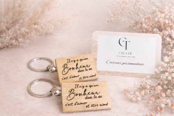 Porte-clé  - Il n’y a qu’un bonheur dans la vie, c’est d’aimer et être aimer  🔑