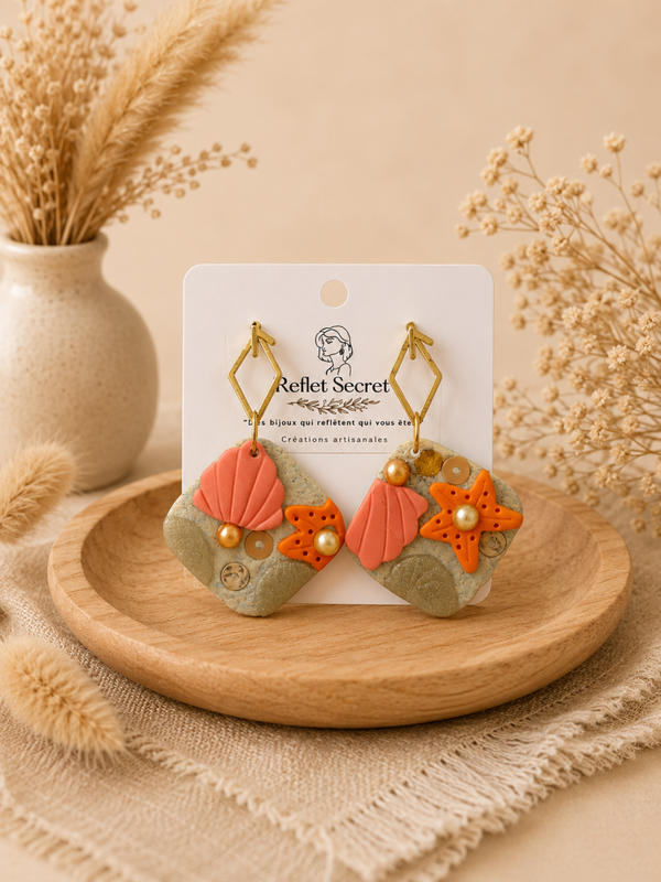 Boucles d’oreilles «  Corail Océan » 🪸