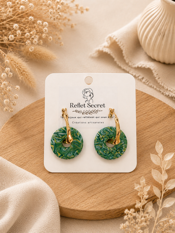 💚 Boucles d’oreilles artisanales « Limonade »