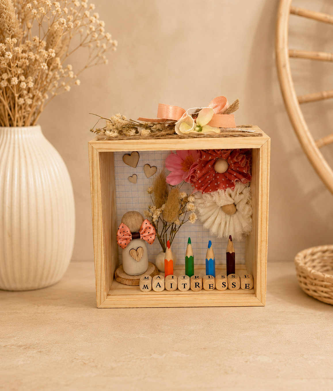 📚 Cadre décoratif “Maîtresse” – Cadeau de fin d’année