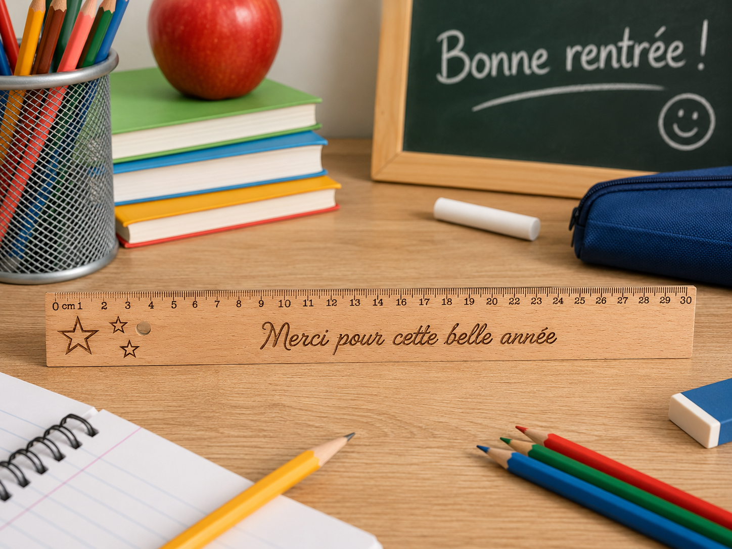 📏✨ Règle gravée personnalisée – Cadeau maîtresse / maître