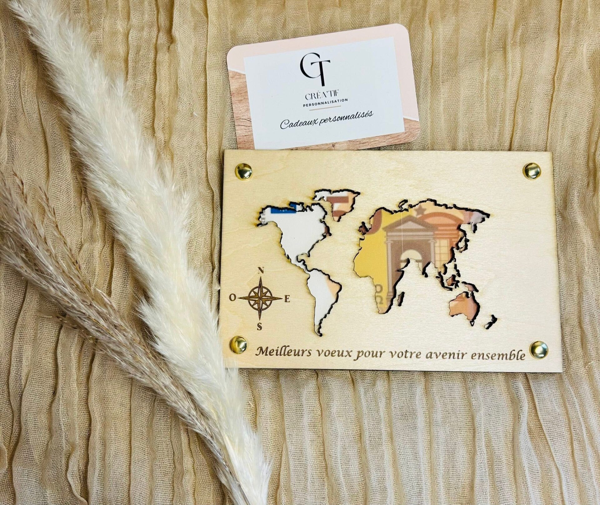 Carte en bois - Voyage & Avenir