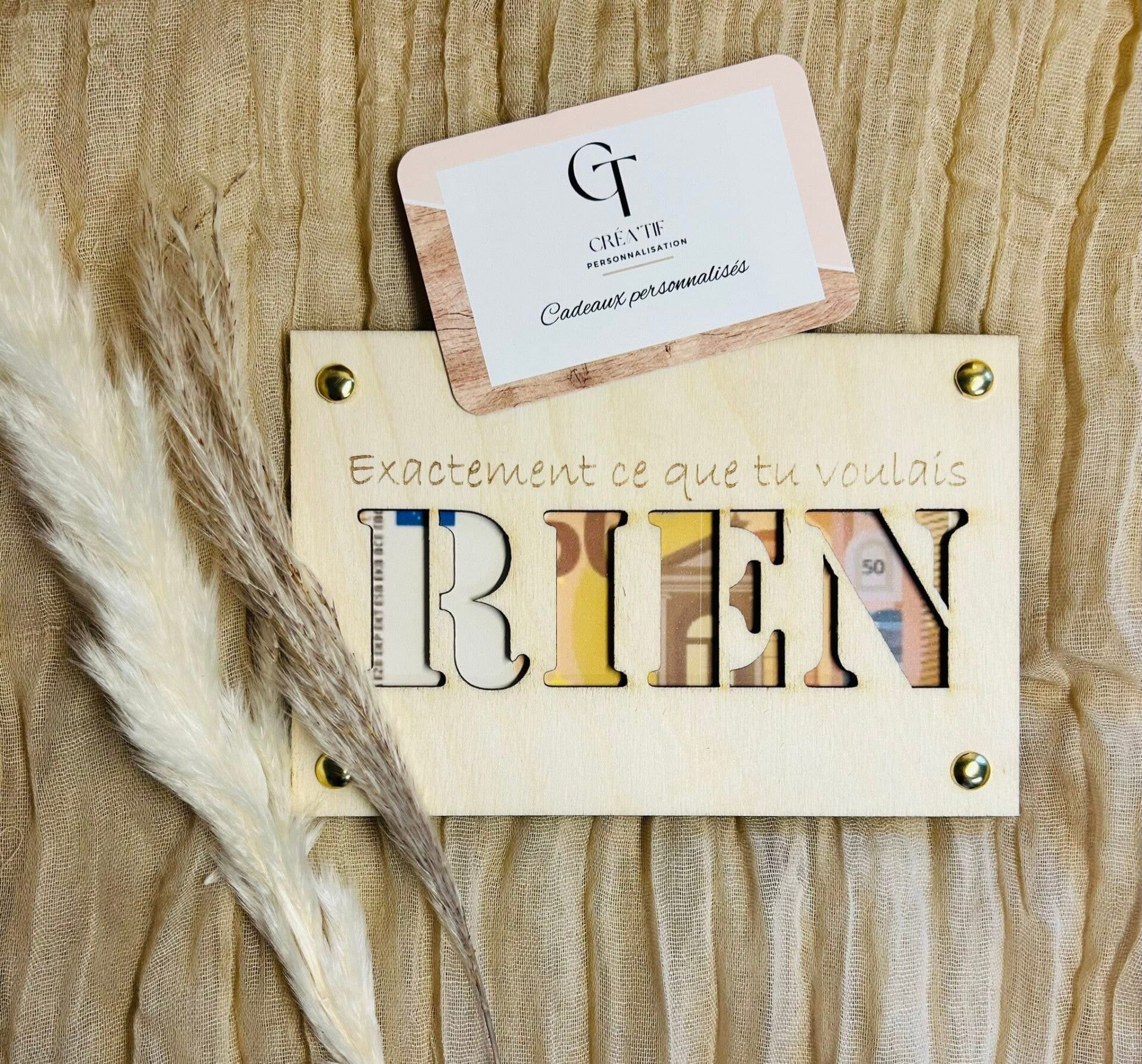 Carte en bois - RIEN