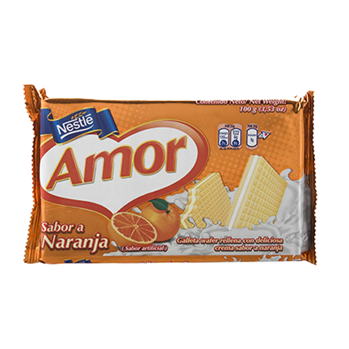 Gellata Wafer Amor Naranja 100 gram 60 x Prijs opvragen met contactformulier
