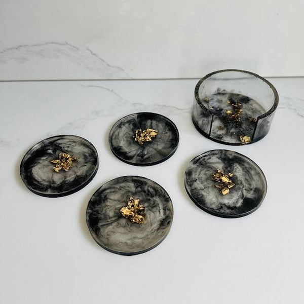 Onderzetters Zwart + Bladgoud