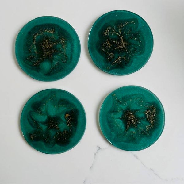 Onderzetters - Groen + Glitters