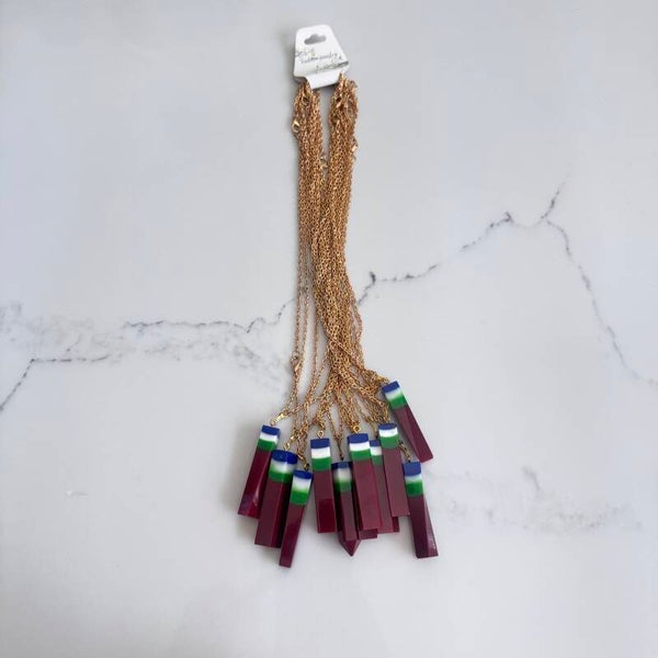 Maluku epoxy ketting goud