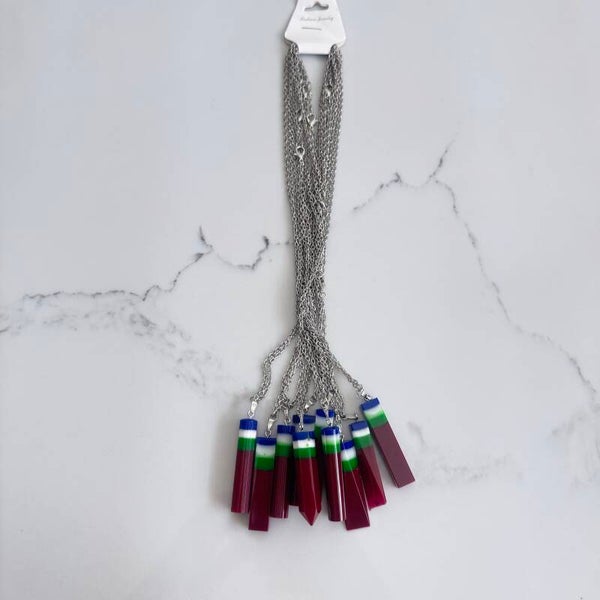 Maluku epoxy ketting zilver