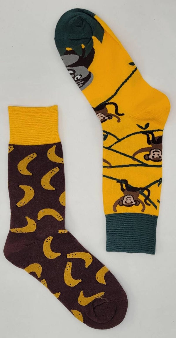 Crazy Soxx - Mismatched Aapjes en Bananen