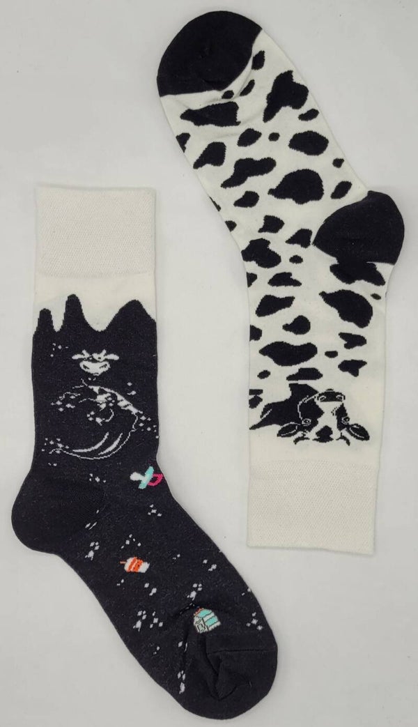 Crazy Soxx - Mismatched Koe en Melk