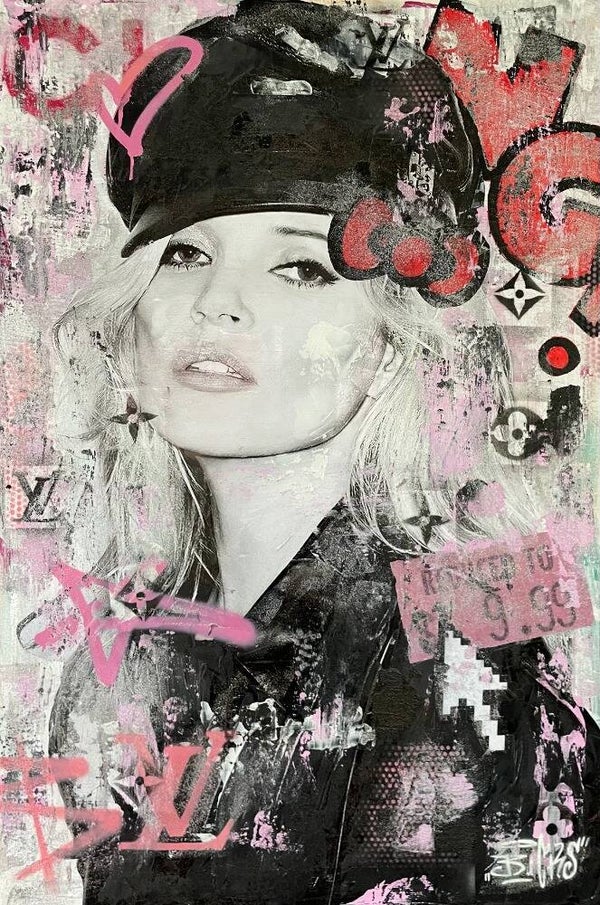 Art Print "Pink Kate Moss" 80 x 120 cm