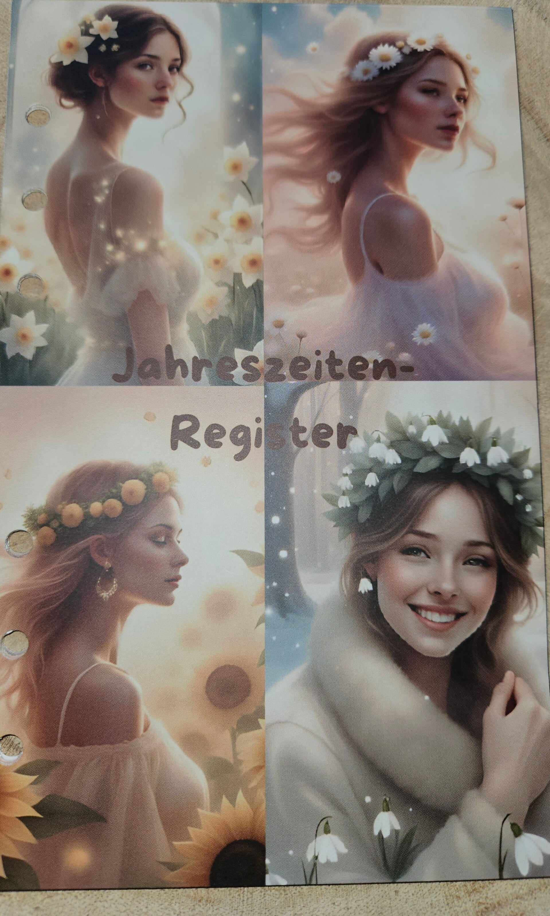 A6 Jahreszeiten Register matt foliert Bestandteil der Frühlings.Bag