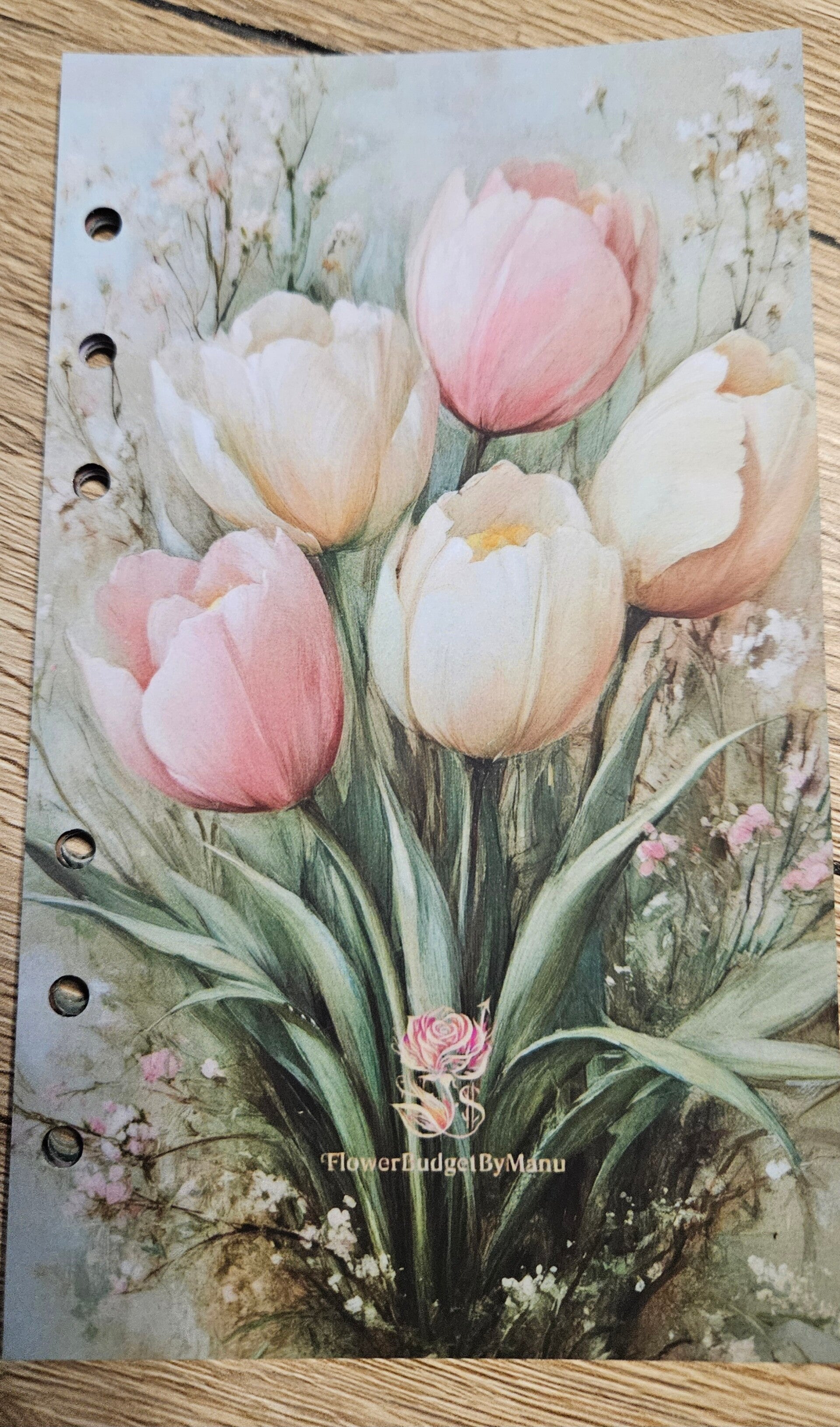 A6 Tulpen  Register matt foliert 6 Trennblätter zum selbst Beschriften