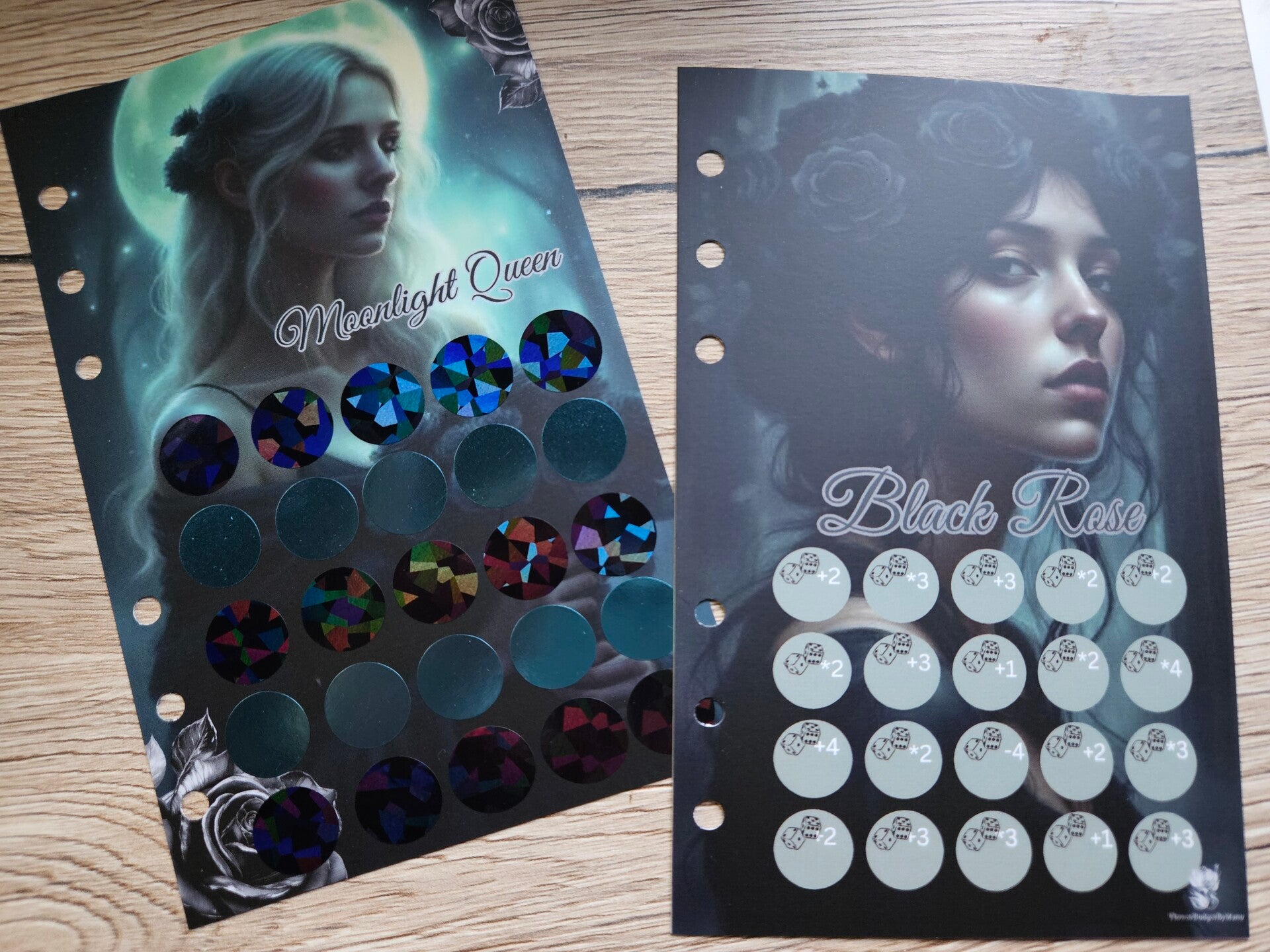 "Moonlight Queen & Black Rose" Set Einheft-Challenge A6 matt foliert