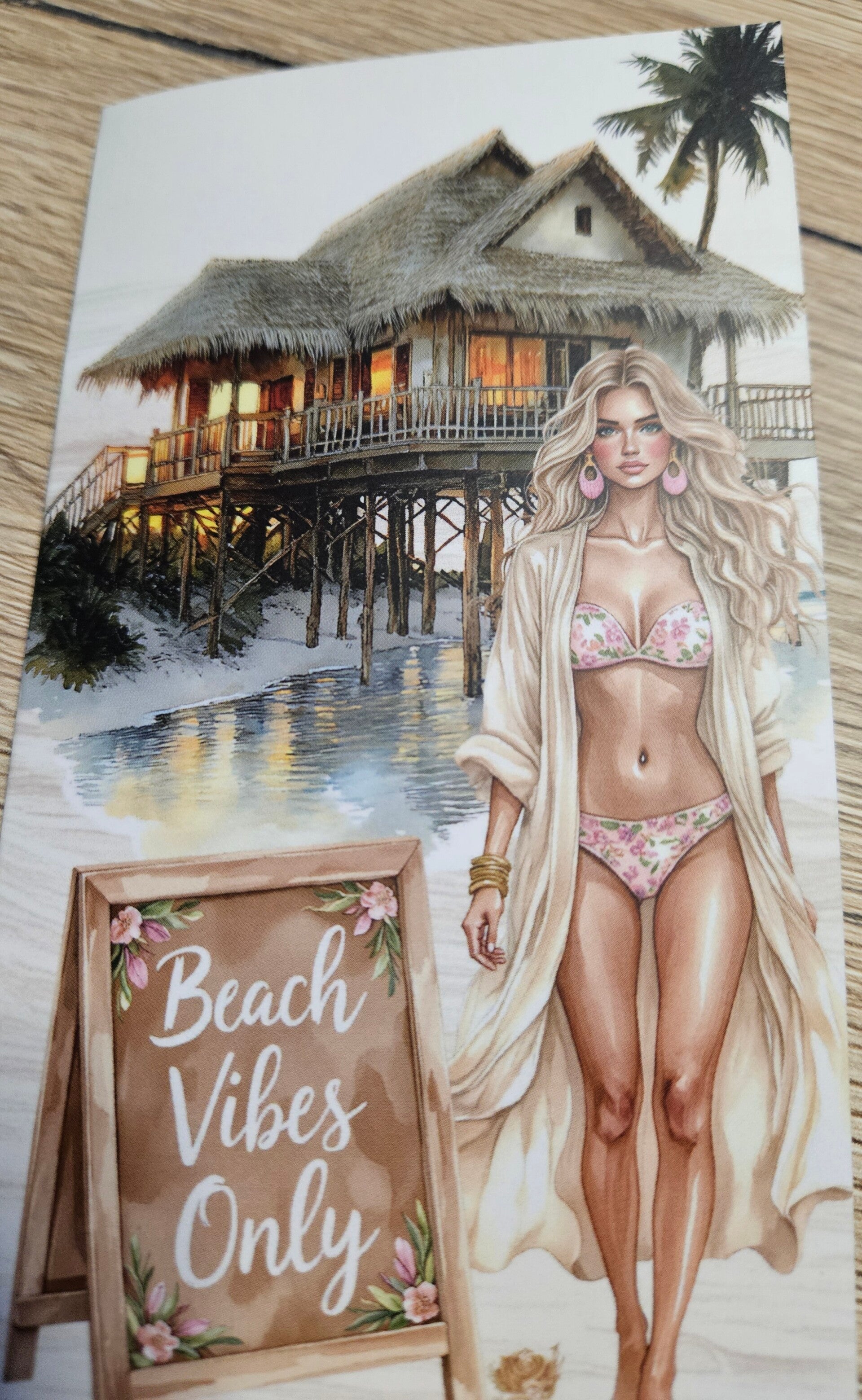 Beach Vibes Only  A6 3er Klappkarte matt foliert