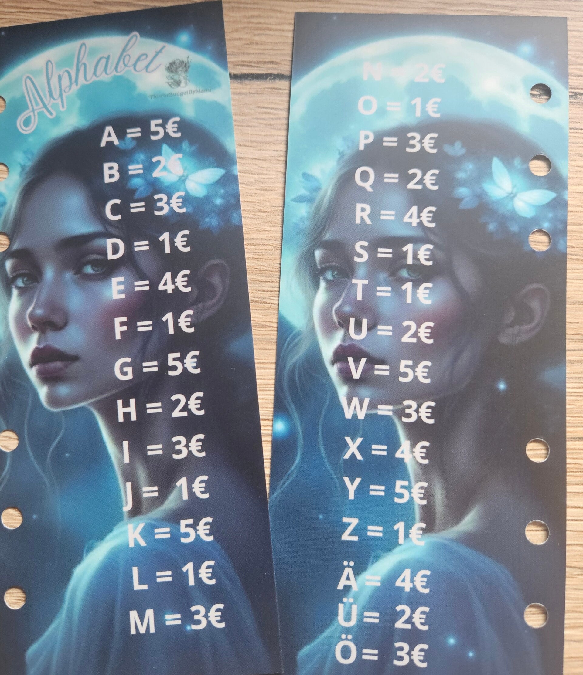 2er set Alphabet Karten  matt foliert