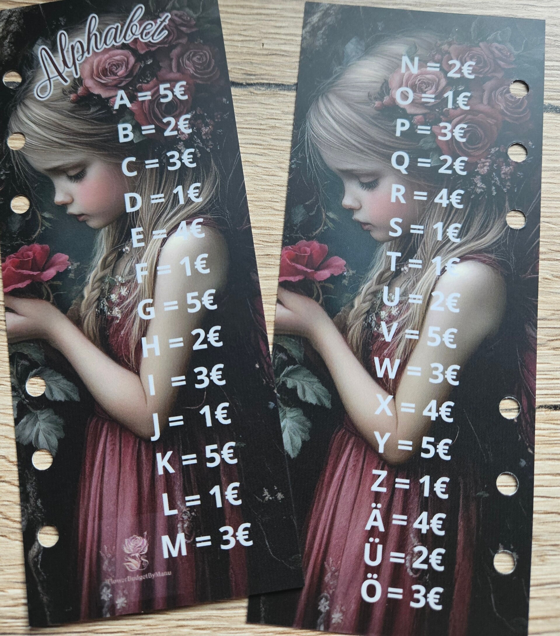 2er set Alphabet Karten  matt foliert