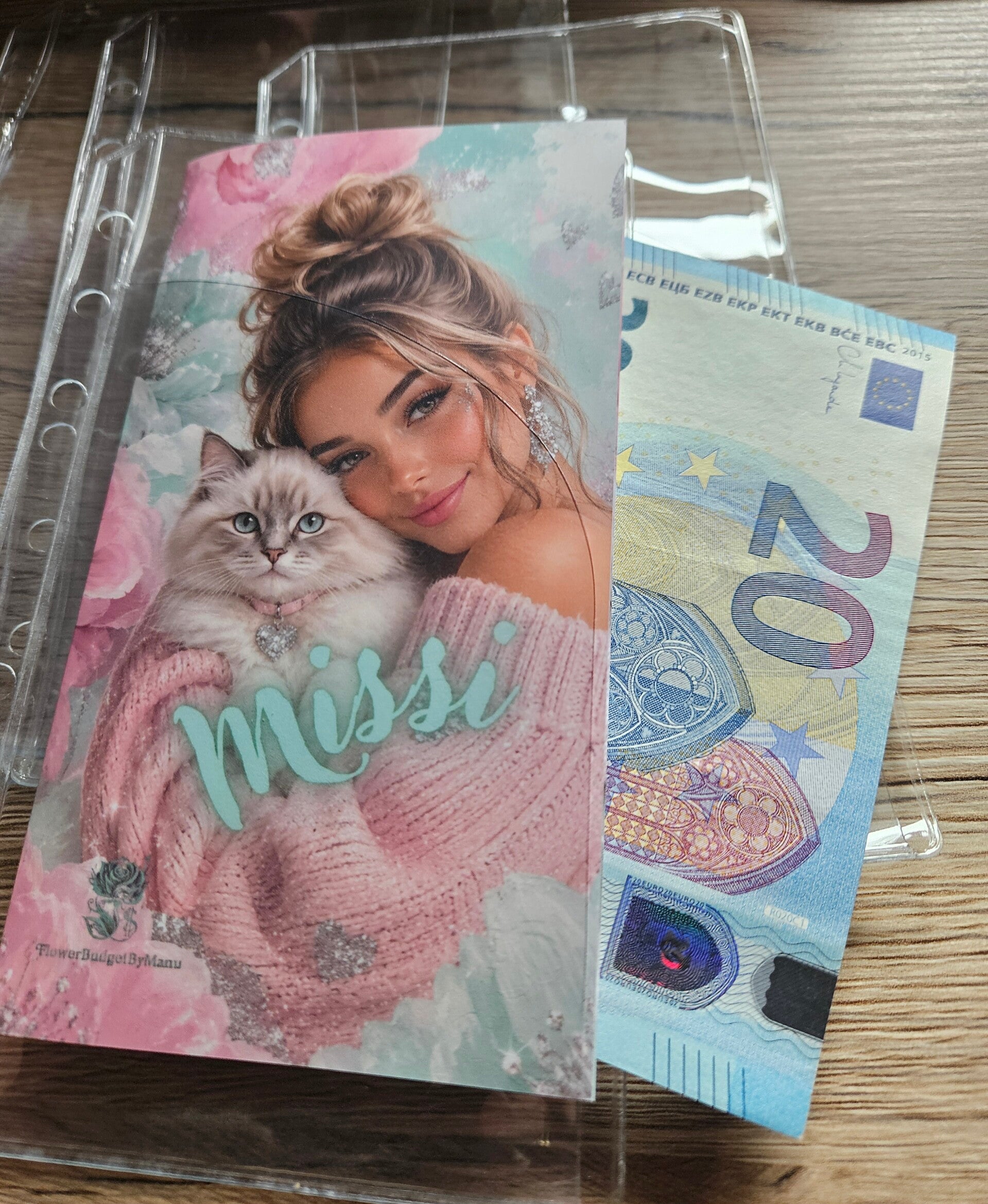 Doppel Hülle A6 Klar mit einem Halbkreis Fach