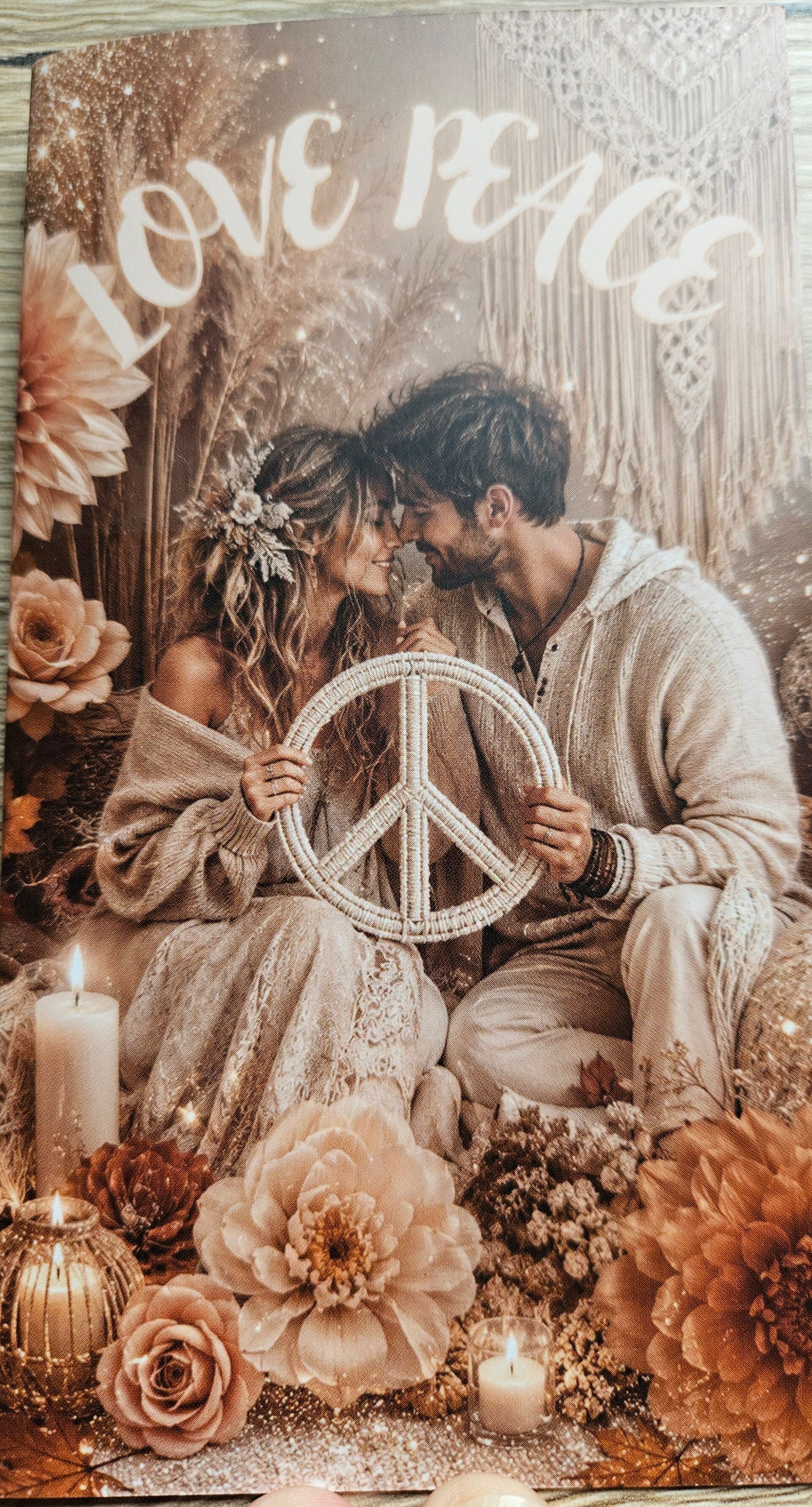 Love Peace  A6 2er Klappkarte matt foliert