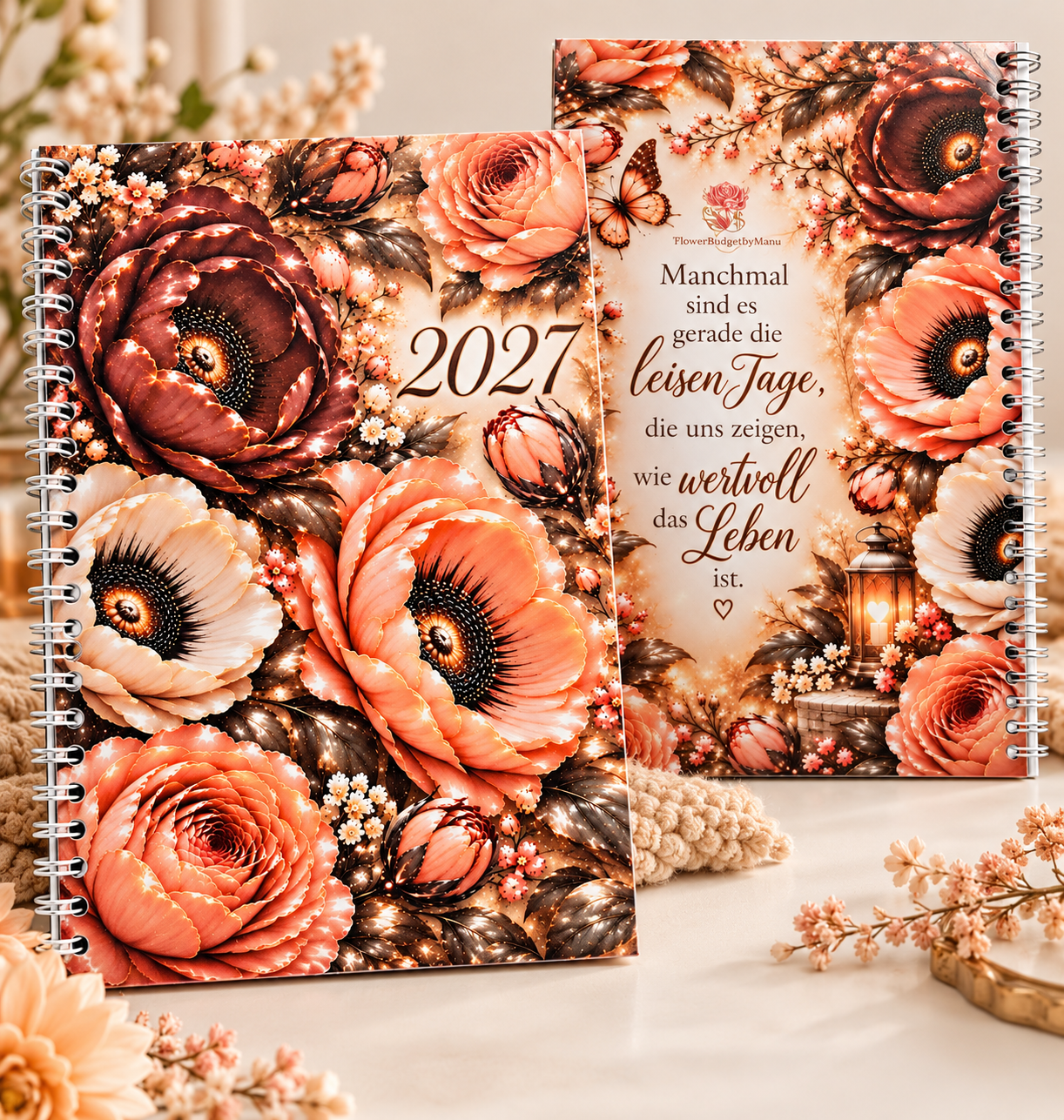 Blumenkalender 2027-Floraler Jahresplaner mit Spiralbindung A5