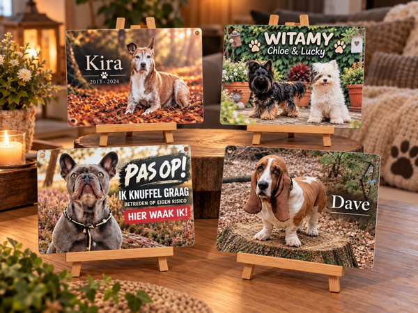 Persoonlijk Huisdierenbord Aluminium 20×15 cm | Eigen Foto & Naam