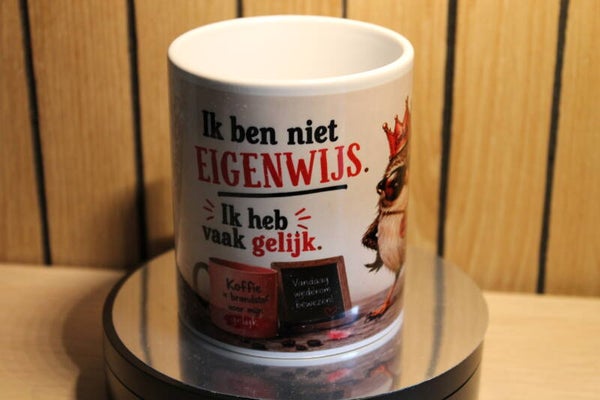Mok “Ik ben niet eigenwijs” roze