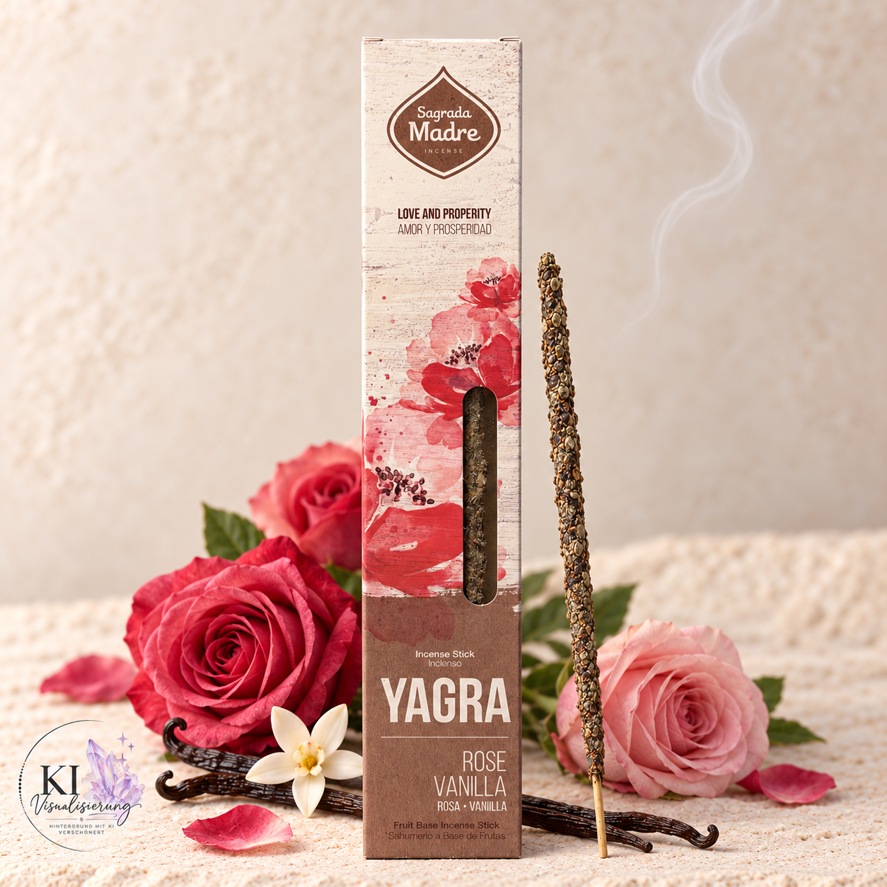 Sagrada Madre Räucherstäbchen Yagra - Rose & Vanille