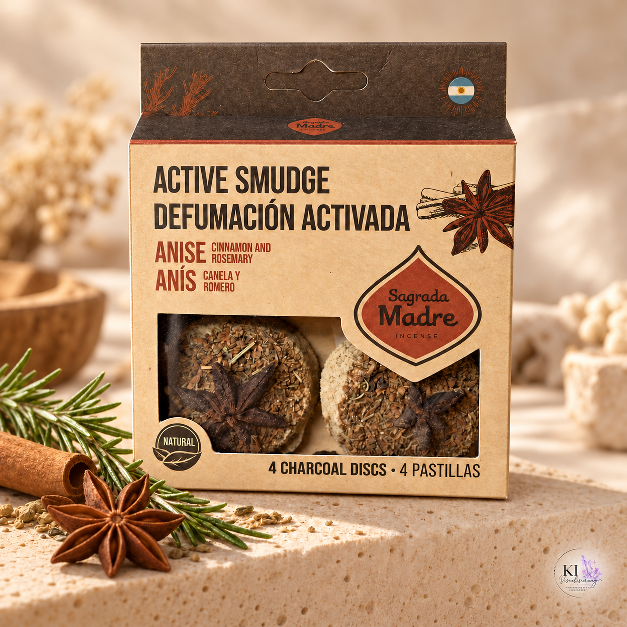 Sagrada Madre Active Smudge Discs – Anis, Zimt & Rosmarin
