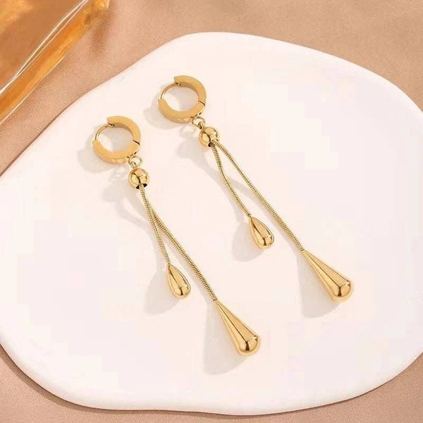 Aqua Gold Droplet Earring