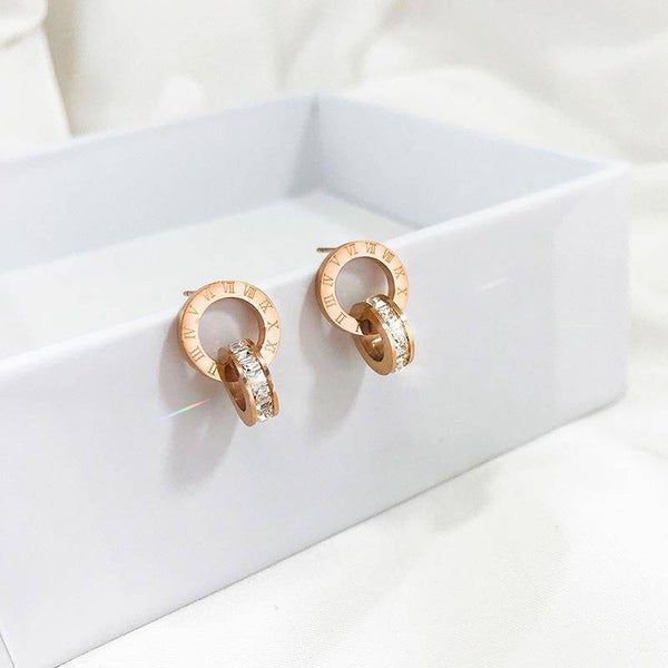 Infinity Rose Gold Lock Earring