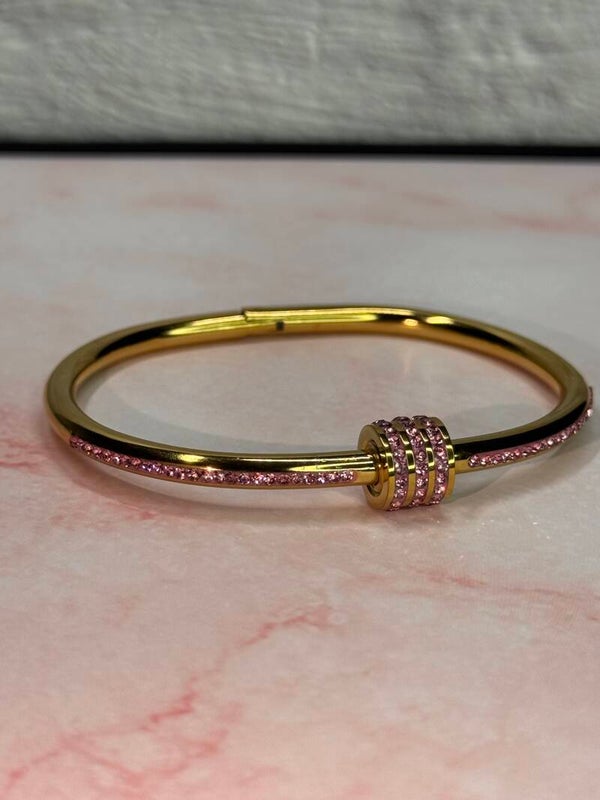 Pink Trinity Crystal Bangle