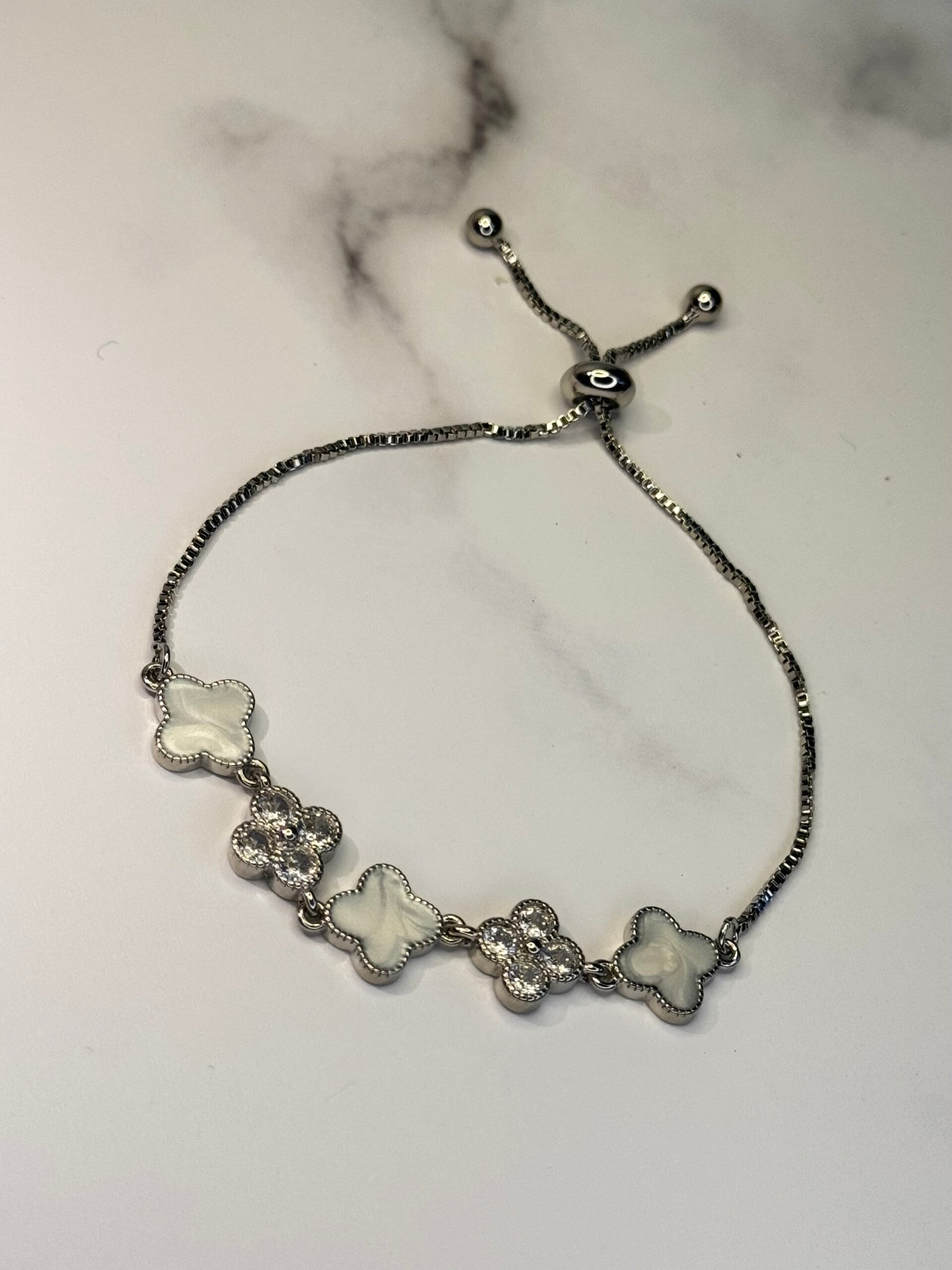 Gleam 4 leaf Silver Clover Bracelet