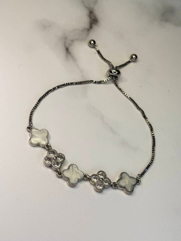 Gleam 4 leaf Silver Clover Bracelet