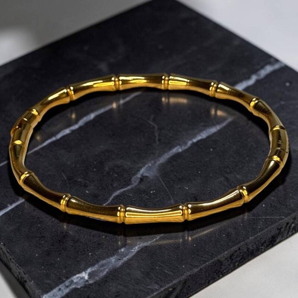 Gold lumber bamboo Bangle