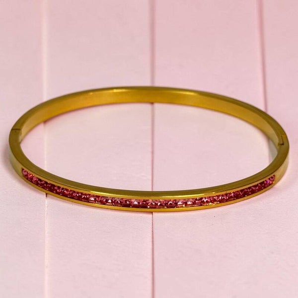 Pink Haven Studded Crystal Bangle