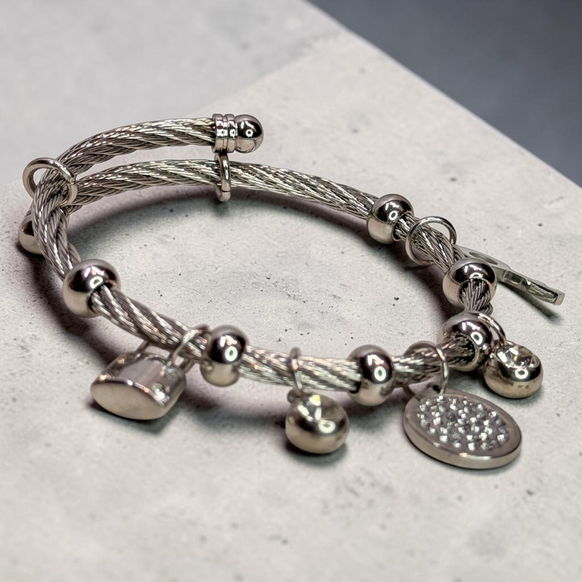 Lock and key charm Bangle