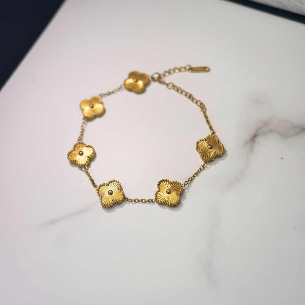 Hazel 4 Leaf Gold Clover Bracelet