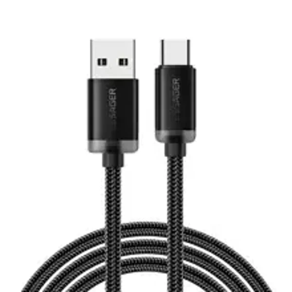 ESSAGER ES-X60 1m USB to Type-C Phone Charging Cable 3A Braided Data Cable
