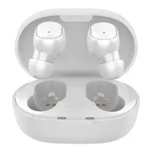 A6S Wireless Bluetooth-compatible Headset Mini Binaural In-Ear Music Headphones Noise Reduction TWS Earbuds with Charging Case - White