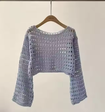 Sarah crochet top- knitwear