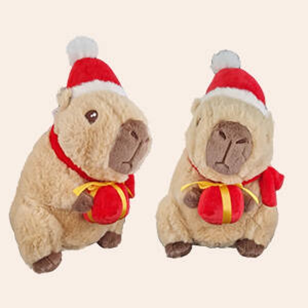 Kerst capybara met een kado