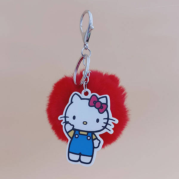 Hello kitty pompon sleutelhangers 3 kleuren