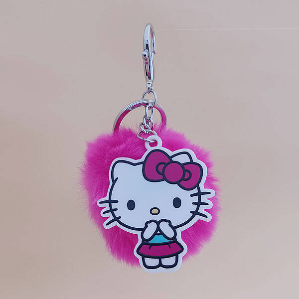 Hello kitty pompon sleutelhangers 3 kleuren