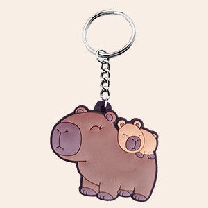 Capybara sleutelhanger met kleine