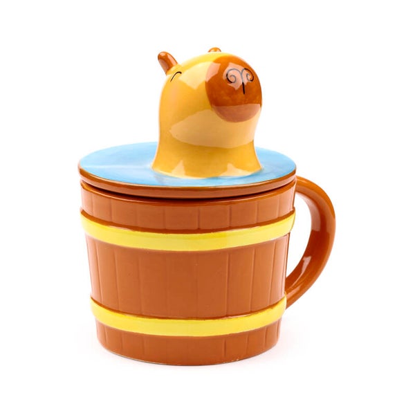 Mok met capybara deksel