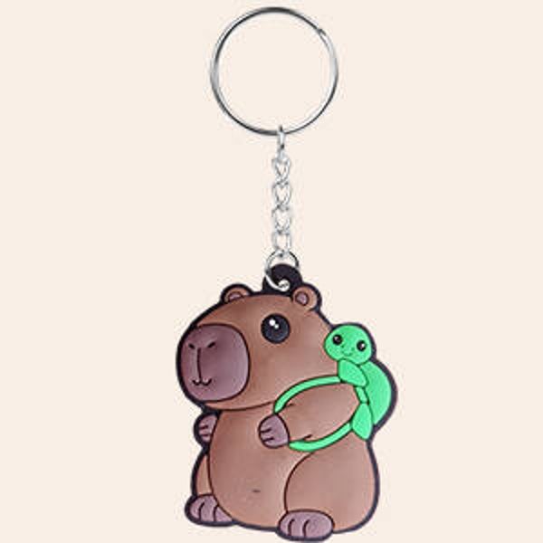 Capybara sleutelhanger met rugzakje