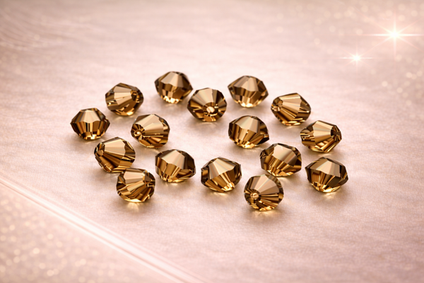 Perles toupie cristal 4 mm Light Colorado Topaz doré lumineux élégant – lot de 20