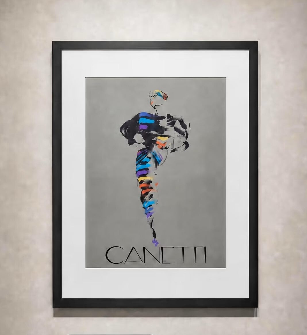Affiche Art CANETTI Design Encadrée | Silhouette Colorée | L'Encadrement Martin