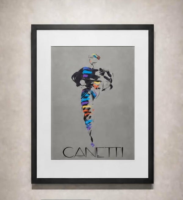 Affiche Art CANETTI Design Encadrée | Silhouette Colorée | L'Encadrement Martin